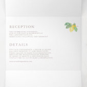 ボタニカルウォーターカラーレモンツリーサマー結婚ズ 三つ折り招待状 (内部中)