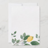 ボタニカルウォーターカラーレモン&グリーンリーブライダルブランチ 招待状 (裏面)