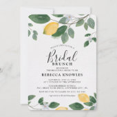 ボタニカルウォーターカラーレモン&グリーンリーブライダルブランチ 招待状 (正面)