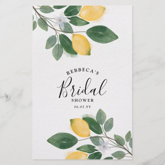 ボタニカルウォーターカラーレモン ブライダルシャワーゲーム (裏面)