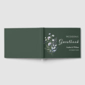 ボタニカルウォーターカラーワイルドフラワーテーマ結婚ズ ゲストブック (全面)