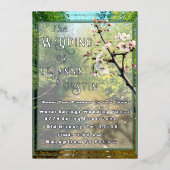 ボタニカルウォータークリーク結婚式招待状 箔招待状 (正面)