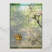 ボタニカルウォータークリーク結婚式招待状 箔招待状 (裏面)