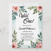 ボタニカルウォーターフローラワイルドワンの誕生日 招待状 (正面)