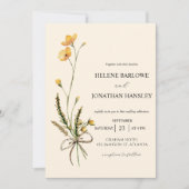 ボタニカルウォーターモダンカラー素朴エレガントな結婚式 招待状 (正面)