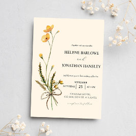 ボタニカルウォーターモダンカラー素朴エレガントな結婚式 招待状