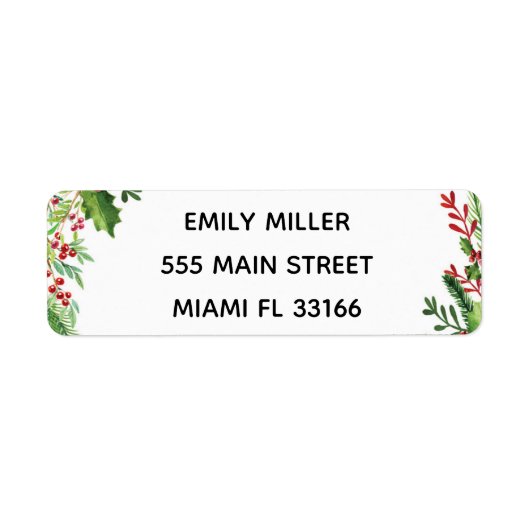 ボタニカルウォーター住所 シールグリーンレッド ラベル (正面)