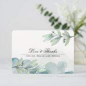 ボタニカルウォーター結婚カラーサンキューカード サンキューカード (スタンド正面)