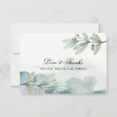 ボタニカルウォーター結婚カラーサンキューカード サンキューカード (正面)