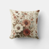 ボタニカルウォーター自然カラー秋花模様 クッション (正面)