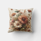 ボタニカルウォーター自然カラー秋花模様 クッション (裏面)