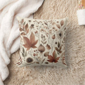 ボタニカルウォーター自然カラー秋花模様 クッション (ブランケット)