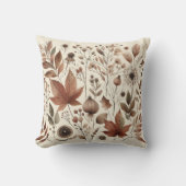 ボタニカルウォーター自然カラー秋花模様 クッション (正面)