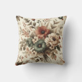 ボタニカルウォーター自然カラー秋花模様 クッション (裏面)