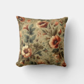ボタニカルウォーター自然カラー秋花模様 クッション (正面)