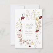 ボタニカルウォーター色フローラフレームブライダルシャワー サンキューカード (正面)