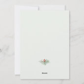 ボタニカルウォーター色ホリーメリークリスマスフォト シーズンカード (裏面)