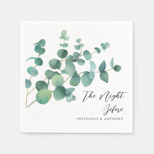 ボタニカルウォーター色ユーカリ前の夜 スタンダードカクテルナプキン (正面)