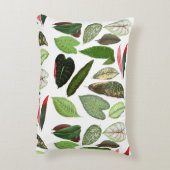 ボタニカルウォーター色ヴィンテージ緑葉色 アクセントクッション (裏面(縦))