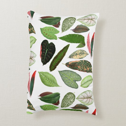 ボタニカルウォーター色ヴィンテージ緑葉色 アクセントクッション (裏面(縦))