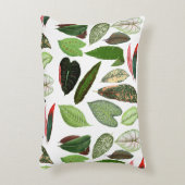 ボタニカルウォーター色ヴィンテージ緑葉色 アクセントクッション (正面(垂直))
