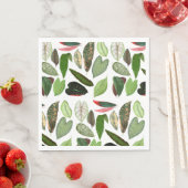 ボタニカルウォーター色ヴィンテージ緑葉色 スタンダードランチョンナプキン (インサイチュ)