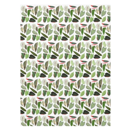 ボタニカルウォーター色ヴィンテージ緑葉色 テーブルクロス (正面)