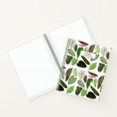 ボタニカルウォーター色ヴィンテージ緑葉色 ノートブック (内部)