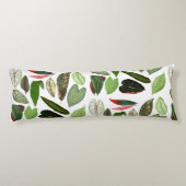 ボタニカルウォーター色ヴィンテージ緑葉色 ボディピロー (裏面)