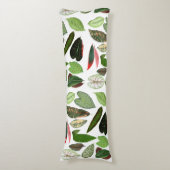 ボタニカルウォーター色ヴィンテージ緑葉色 ボディピロー (正面縦)