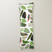 ボタニカルウォーター色ヴィンテージ緑葉色 ボディピロー (裏面 (縦))