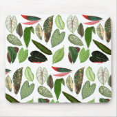 ボタニカルウォーター色ヴィンテージ緑葉色 マウスパッド (正面)