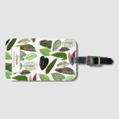 ボタニカルウォーター色ヴィンテージ緑葉色 ラゲッジタグ (正面横)