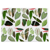 ボタニカルウォーター色ヴィンテージ緑葉色 ラージペーパーバッグ (正面)