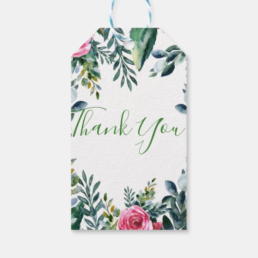 ボタニカルウォーター色ヴィンテージ葉フローラの恩恵 ギフトタグ (裏面)