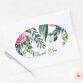 ボタニカルウォーター色ヴィンテージ葉フローラの恩恵 楕円形シール (封筒)