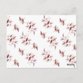 ボタニカルウォーター&金ゴールドメリークリスマスフォト ポストカード (裏面)