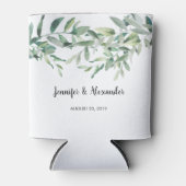 ボタニカルウォー葉ターカラー新郎新婦結婚ズ 缶クーラー (正面)