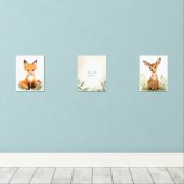 ボタニカルウッドランドベビーアニマル子供部屋ルームデコール (ウッドフロア)