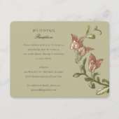 ボタニカルエレガンスオウム結婚式レセプションカード エンクロージャーカード (正面)
