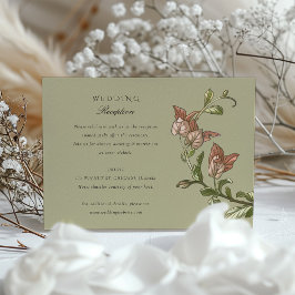 ボタニカルエレガンスオウム結婚式レセプションカード エンクロージャーカード