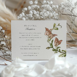 ボタニカルエレガンスオウム結婚式レセプションカード エンクロージャーカード