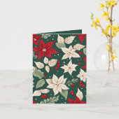 ボタニカルエレガンスクリスマスフォールディンググリーティングカード カード (黄色い花)