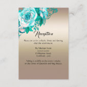 ボタニカルエレガンスティール（緑がかった色）バラウェディングレセプション エンクロージャーカード (正面)