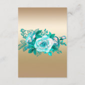 ボタニカルエレガンスティール（緑がかった色）バラウェディングレセプション エンクロージャーカード (裏面)