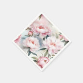 ボタニカルエレガンスピンク牡丹水彩色 スタンダードカクテルナプキン (角)