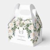 ボタニカルエレガンスホワイトローズモノグラム結婚ズ フェイバーボックス (正面サイド)