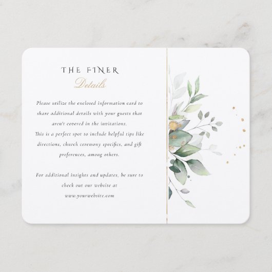 ボタニカルエレガンス結婚ズ情報カード エンクロージャーカード (正面)