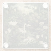 ボタニカルエレガンス – スワン・イン・ザ・フォレスト ガラスコースター (裏面)