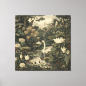 ボタニカルエレガンス – スワン・イン・ザ・フォレスト キャンバスプリント (正面)